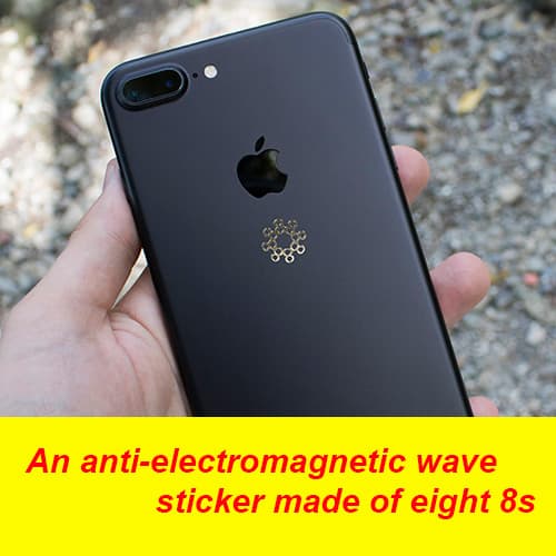 An anti_electromagnetic wave sticker made of eight 8s